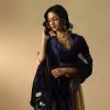Navy Blue Velvet Doshala with zardozi embroidery and Chanderi tissue border. Luxurious, elegant, and perfect for weddings or festive events. A timeless statement piece.