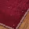 Exquisite Plum Velvet Dupatta with intricate zardozi hand embroidery. Perfect for weddings and festive events. A luxurious blend of traditional elegance and artistry.