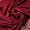 Exquisite Plum Velvet Dupatta with intricate zardozi hand embroidery. Perfect for weddings and festive events. A luxurious blend of traditional elegance and artistry.