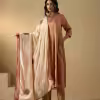 Off-White Hand Embroidered Zardozi Silk Velvet Doshala With Contrast Chanderi Tissue Border couturecraze