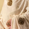 Off-White Hand Embroidered Zardozi Silk Velvet Doshala With Contrast Chanderi Tissue Border couturecraze