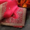 Hot Pink Zardozi Work Dupatta with Mughal Border couturecraze