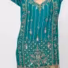 Ornate golden threadwork and beading on ethnic kurta