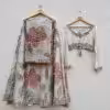 Luxury pastel floral embroidered lehenga set in ivory with blouse and dupatta, CoutureCraze 2025.