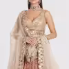 Couturecraze blush peach sequins lehenga embroidered with zari and mirror work