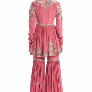 Alternative view of Mystic Purple Mulberry Crepe Applique Embellished Gharara Set