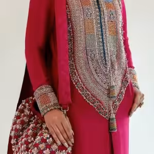 embroidered velvet cape suit with hand embroidered front panel