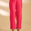 Strawberry red spun silk kurta styled for Indian wedding celebration