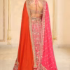Rani Pink Organza Mirror Hand Embroidered Lehenga Set