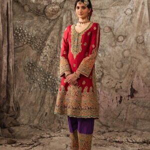 Red Hand-Embroidered Kurta Salwar Set | Designer Ethnic Wear