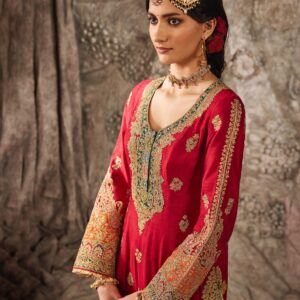Red Hand-Embroidered Kurta Salwar Set | Designer Ethnic Wear